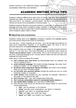 ACADEMIC WRITING STYLE TIPS