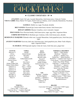 CLASSIC COCKTAILS