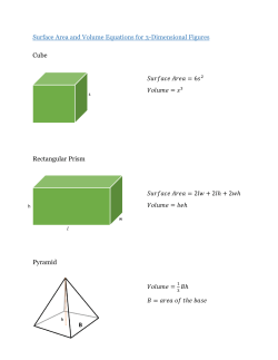 Surface Area and Volume Equations for 3