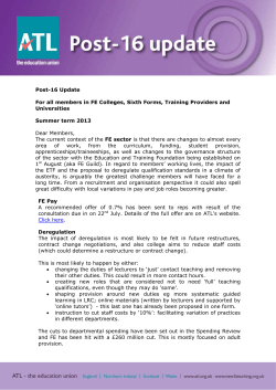 ATL`s Post-16 update July 2013