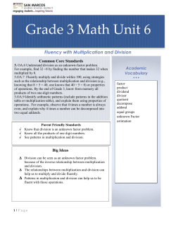 Grade 3 Math Unit 6 letter
