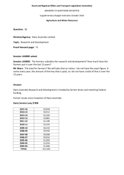 Question: 92 Division/Agency: Dairy Australia Limited Topic