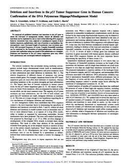 Deletions and Insertions in the p53 Tumor