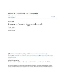 Patterns in Criminal Aggravated Assault