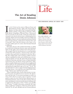 The Art of Reading Denis Johnson