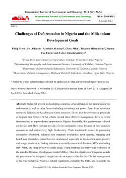 Challenges of Deforestation in Nigeria and the Millennium