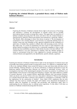 Exploring the criminal lifestyle - International Journal of Criminology