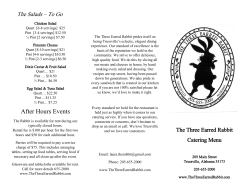 the Menu - The Three Earred Rabbit