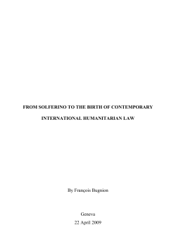 From Solferino to the birth of contemporary international