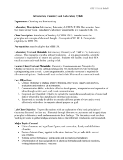 Introductory Physical Science PHSC 102 3 credits Bea 238
