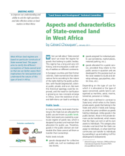 Aspects and characteristics of State-owned land in West Africa