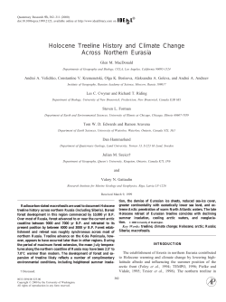 Holocene Treeline History and Climate Change Across Northern