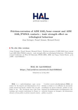 Friction-corrosion of AISI 316L/bone cement and AISI - HAL
