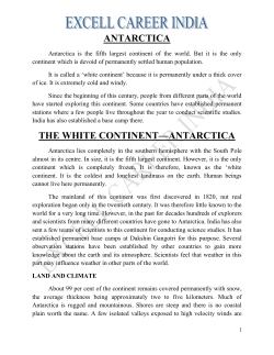 THE WHITE CONTINENT ANTARCTICA