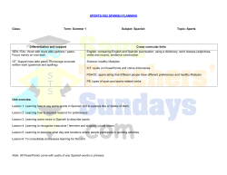 Sports KS2 Spanish planning