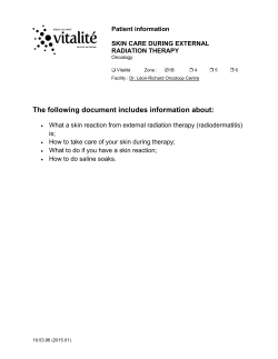 Skin care during external radiation therapy
