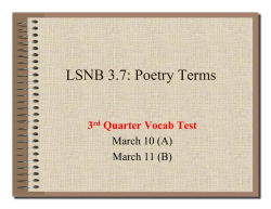 LSNB 3.7 Poetry Terms - Clayton School District