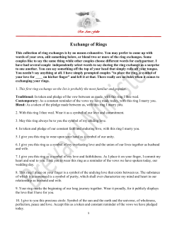 Exchange of Rings - Brevard Minister