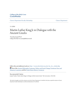 Martin Luther King Jr. in Dialogue with the Ancient Greeks