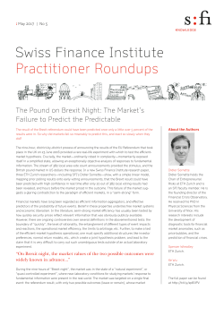 Swiss Finance Institute Practitioner Roundups