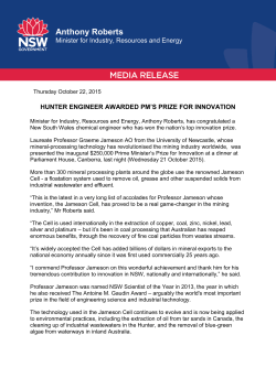 Hunter Engineer awarded PM`s prize for innovation