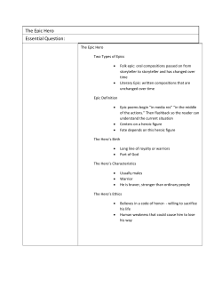 The Epic Hero Essential Question: