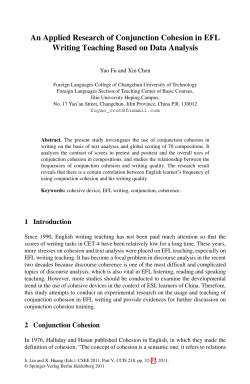 An Applied Research of Conjunction Cohesion