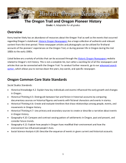 The Oregon Trail and Oregon Pioneer History
