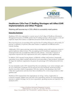 Healthcare CIOs Fear IT Staffing Shortages will Affect EHR