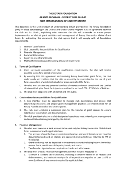 the rotary foundation grants program - district 9830 2014