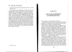 THE LIVED EXPERIENCE OF THE BLACK MAN