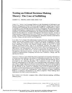 Testing an Ethical Decision-Making Theory