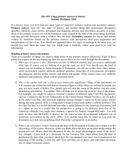 HIS 199 - Using Primary Sources