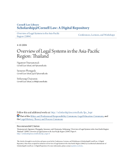 Overview of Legal Systems in the Asia