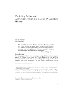 (Re)telling to Disrupt: Aboriginal People and Stories of