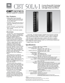 Specifications - JBL Professional