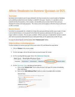 Allow Students to Review Quizzes in D2L