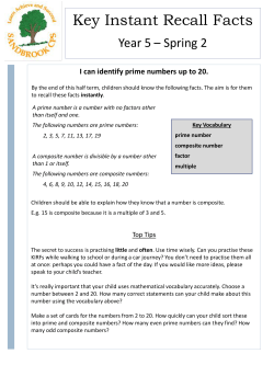 Key Instant Recall Facts &ndash; Spring term 2