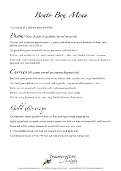 Bento Box Menu