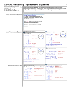 A2HCh0703 Solving Trigonometric Equations - shs