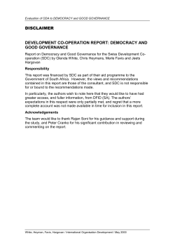 Democracy and Good Governance