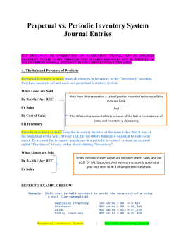 Perpetual Vs Periodic Inventory System