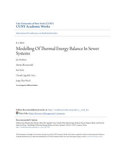 Modelling Of Thermal Energy Balance In Sewer Systems
