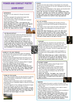 OZYMANDIAS -The poem is an ironic memorial to the ego of an