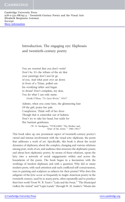 Introduction. The engaging eye: Ekphrasis and - Beck-Shop