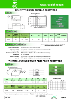 cement thermal fusible resistors thermal fusing power film fixed