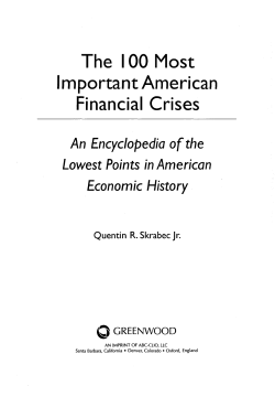 The 100 Most Important American Financial Crises An
