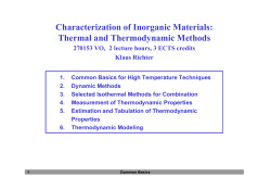 Characterization of Inorganic Materials: Thermal and