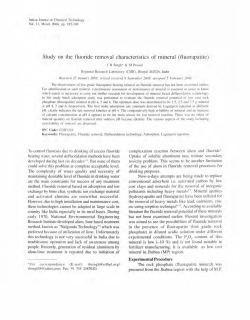 Study on the fluoride removal characteristics of mineral (fluorapatite)