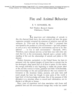Fire and Animal Behavior - Tall Timbers Research Station